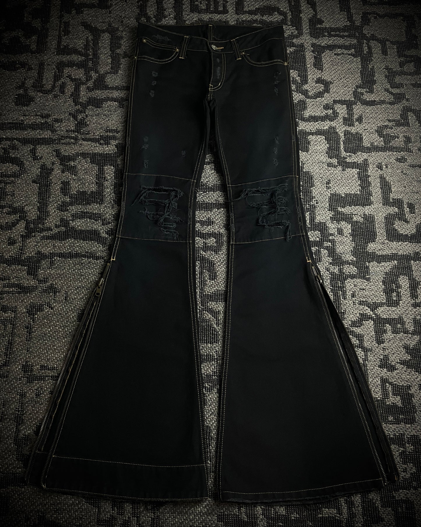 (For offer)IF SIX WAS NINE MUD MAX/ BBF YIM and YAM Reversible Flared Pants