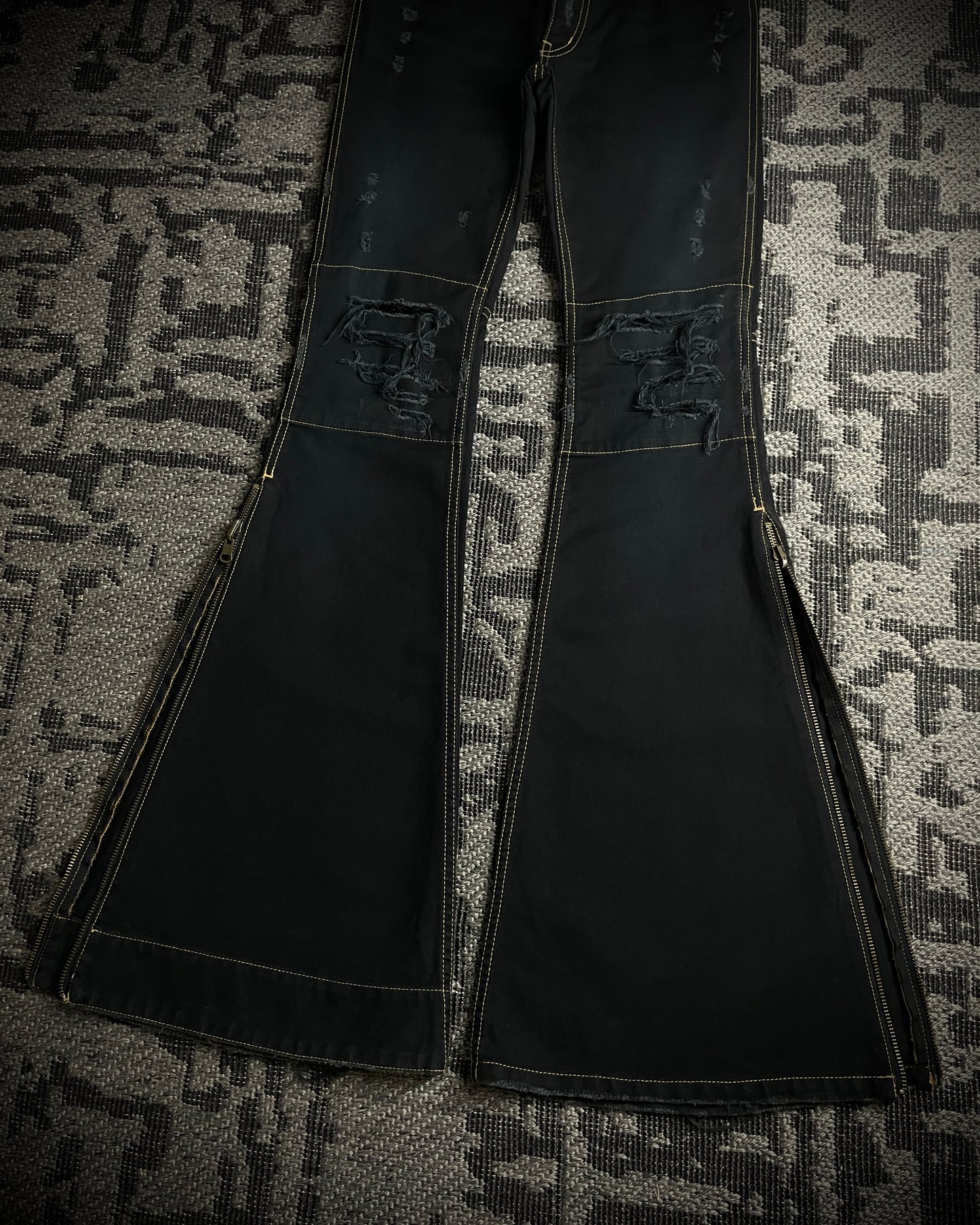 (For offer)IF SIX WAS NINE MUD MAX/ BBF YIM and YAM Reversible Flared Pants