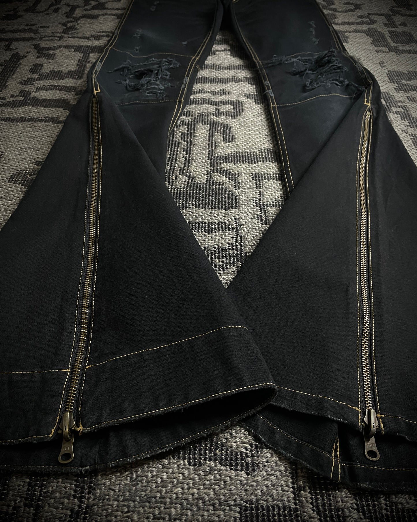 (For offer)IF SIX WAS NINE MUD MAX/ BBF YIM and YAM Reversible Flared Pants