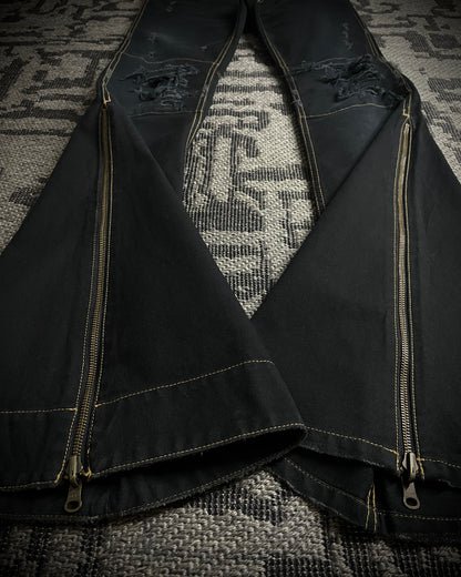 (For offer)IF SIX WAS NINE MUD MAX/ BBF YIM and YAM Reversible Flared Pants