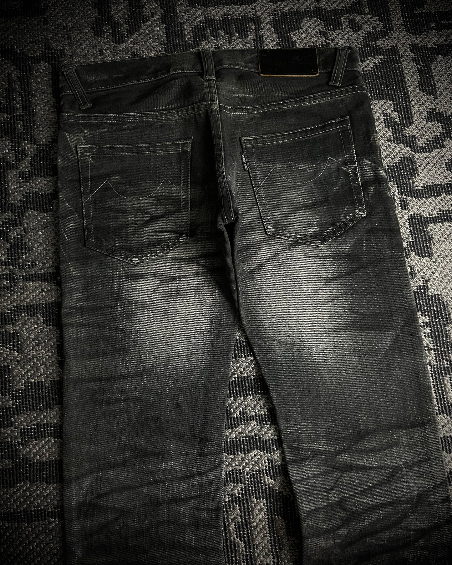 Tornado Mart Whiskered Black Boot Cut Jeans