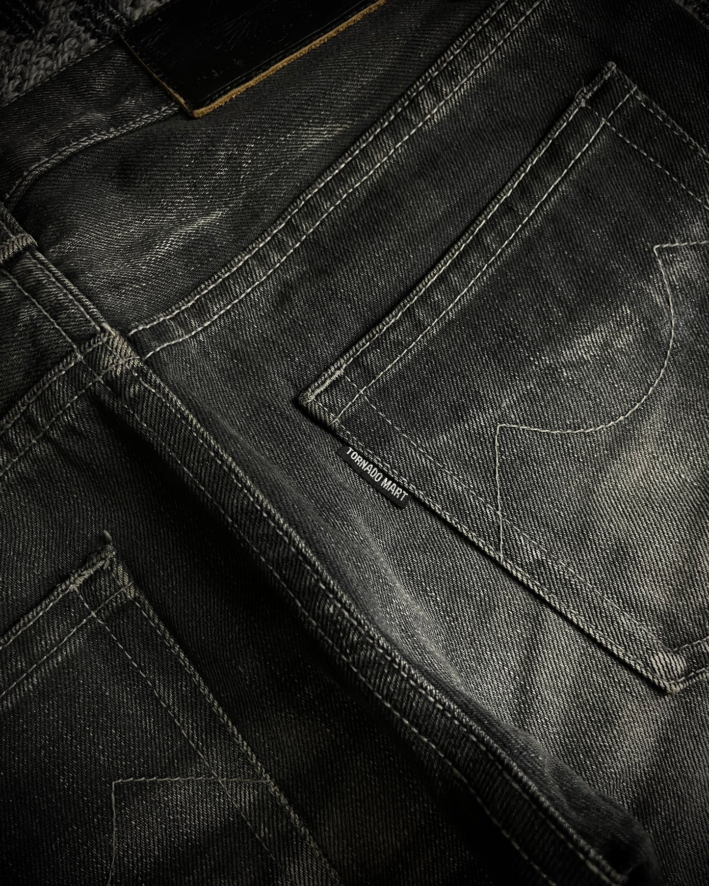 Tornado Mart Whiskered Black Boot Cut Jeans