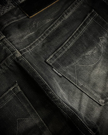 Tornado Mart Whiskered Black Boot Cut Jeans