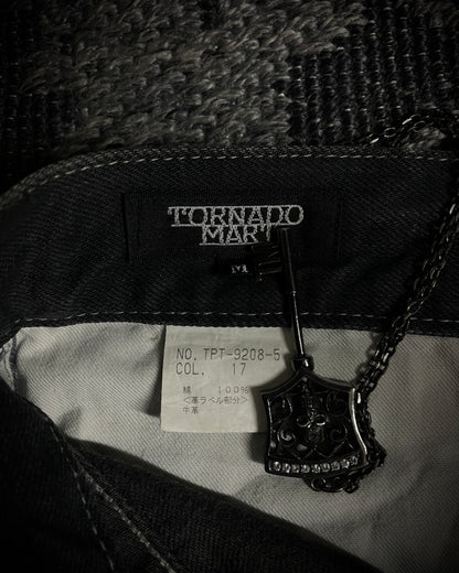Tornado Mart Whiskered Black Boot Cut Jeans