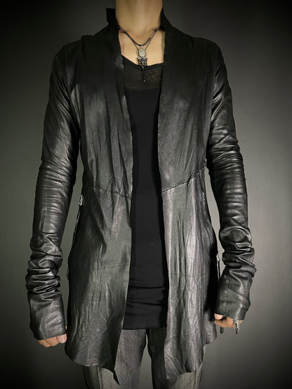 EKAM 00s Long Cardigan Leather Jacket