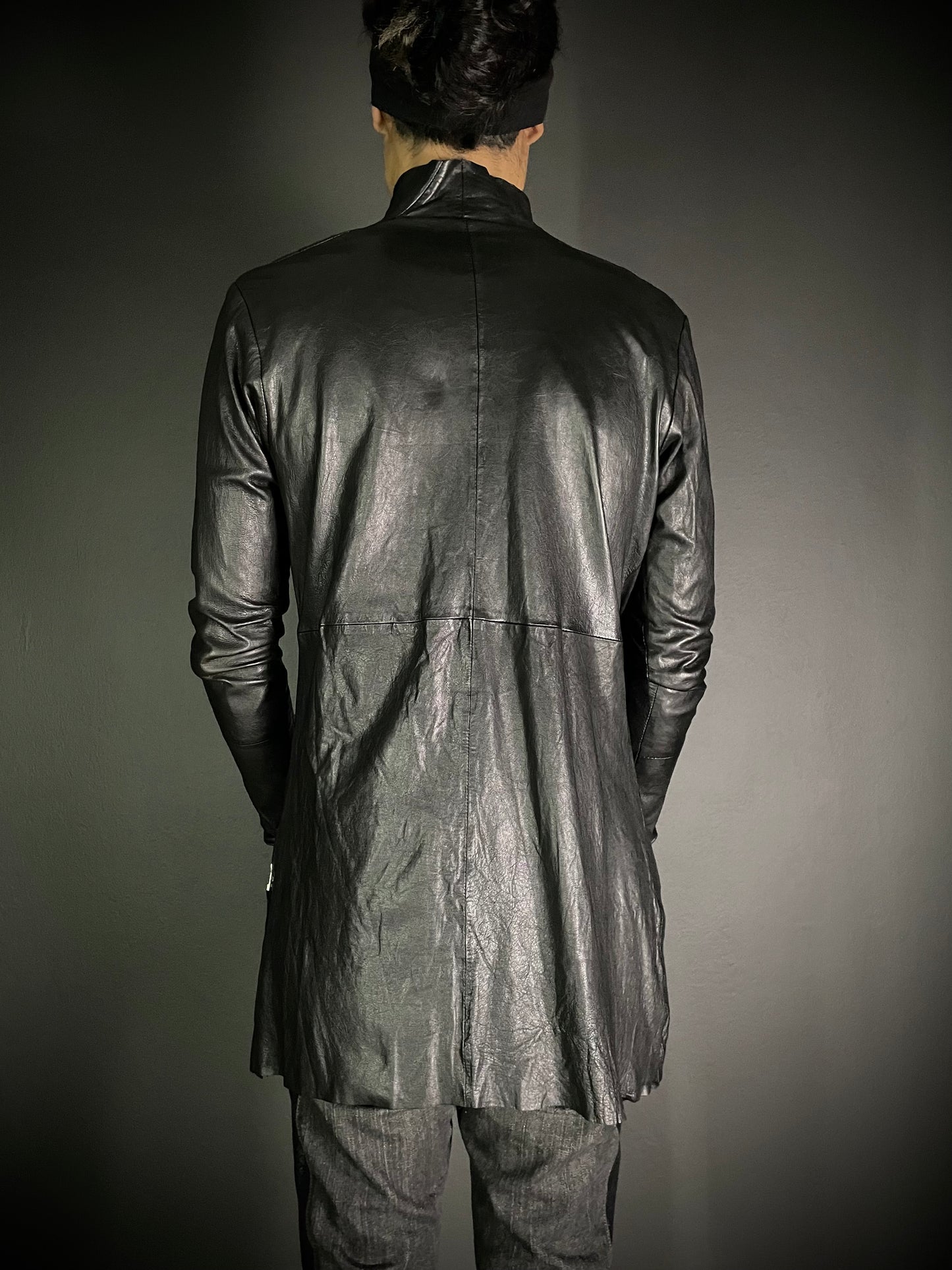EKAM 00s Long Cardigan Leather Jacket