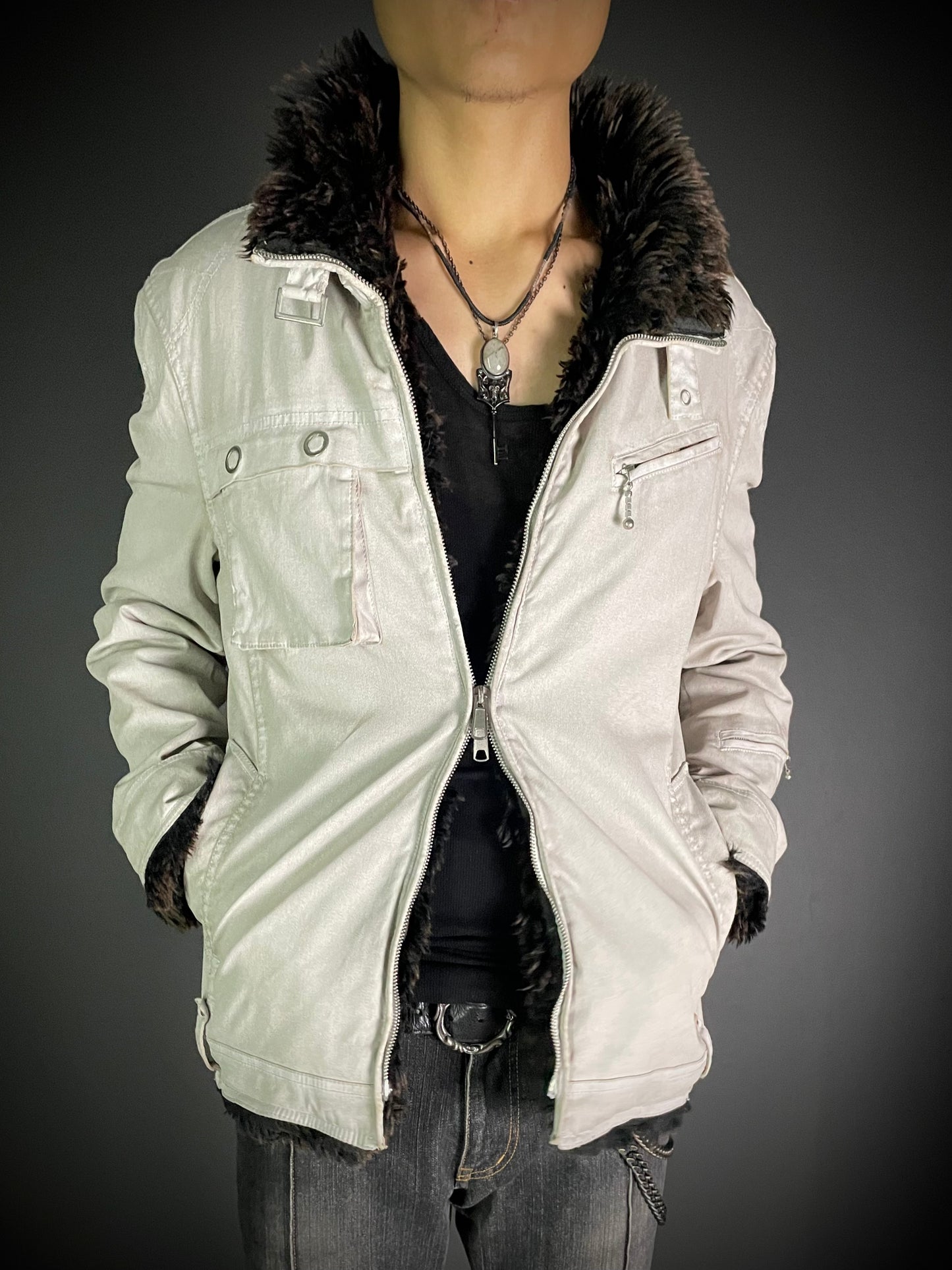 Unstable 2000's Japanese Worn Out Fur Jacket