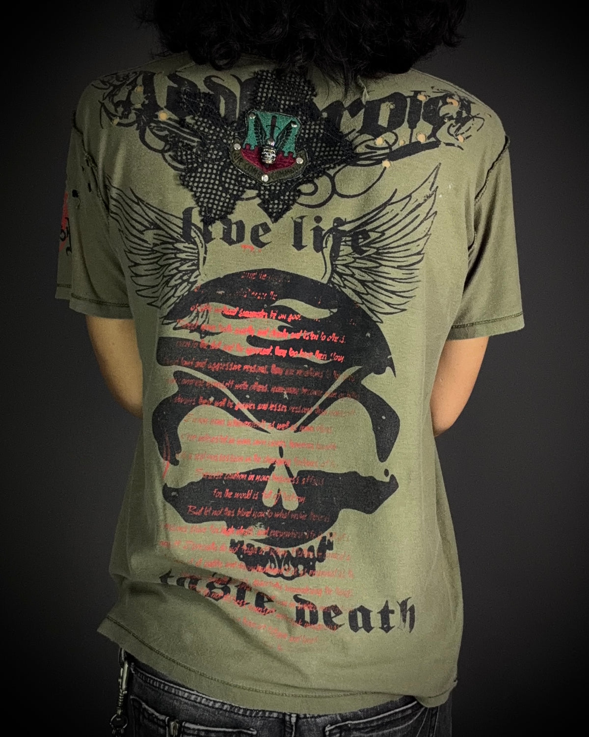 SDR 3D Skull Gun Distressed T-Shirt