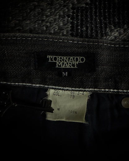 Tornado Mart Ornamental Embroidered Flared Denim