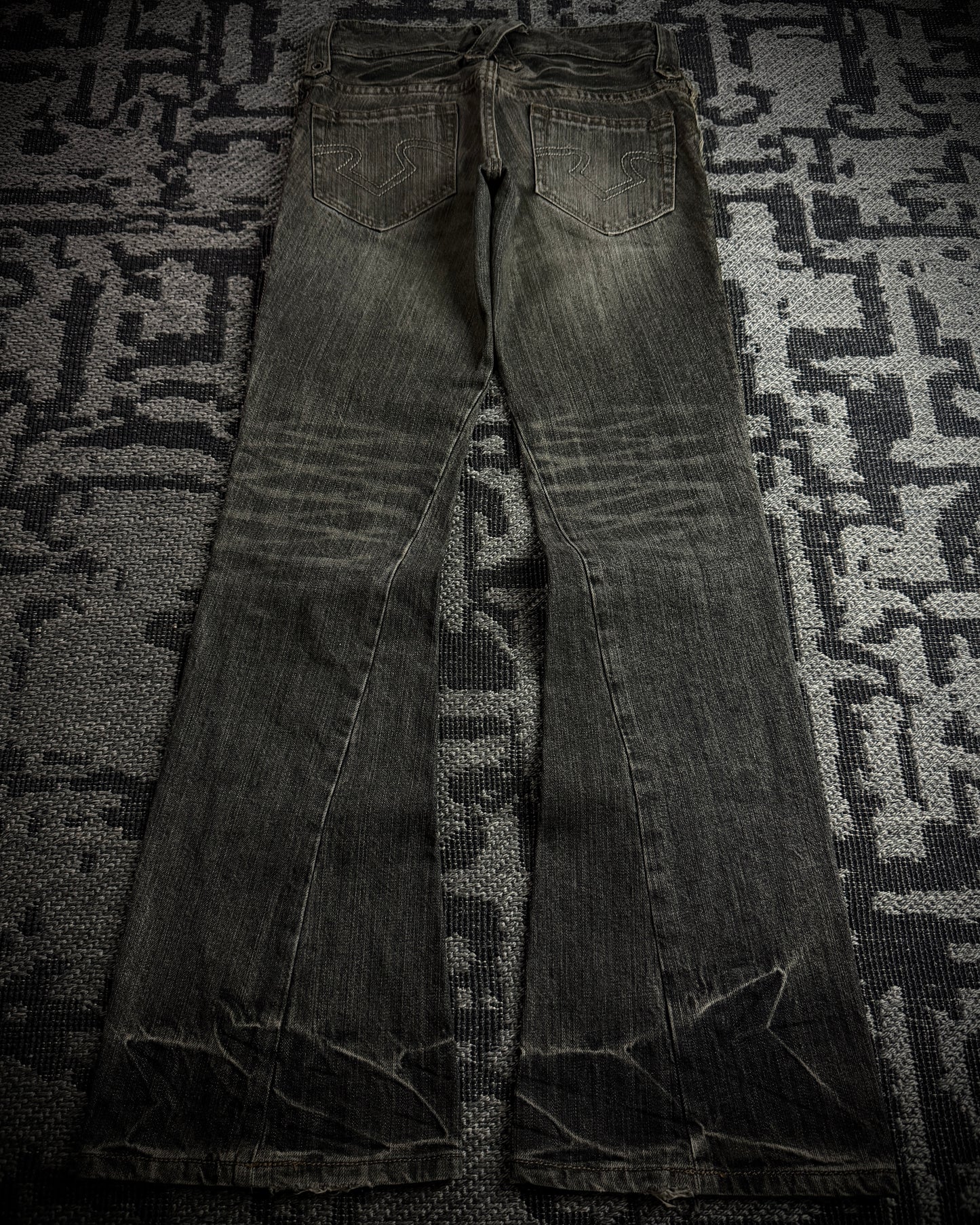 Obelisk SS06 Pirate Lace-Up Spiral Flared Denim