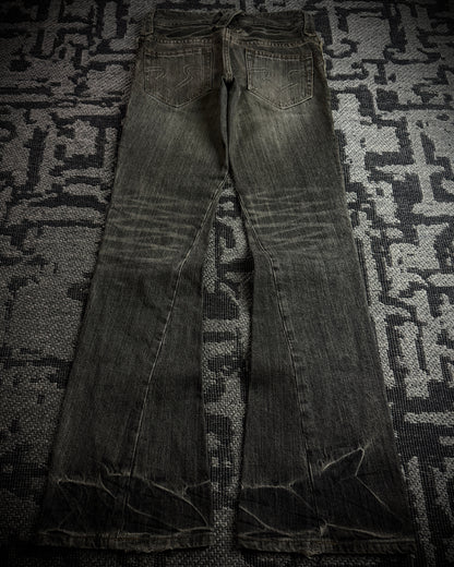 Obelisk SS06 Pirate Lace-Up Spiral Flared Denim
