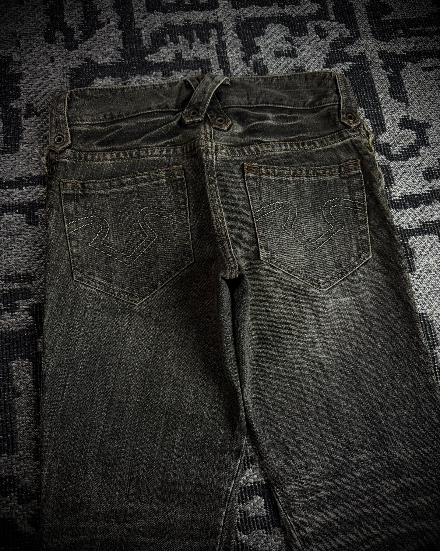 Obelisk SS06 Pirate Lace-Up Spiral Flared Denim