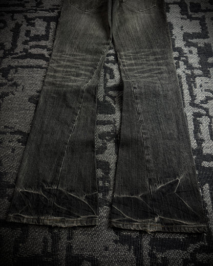 Obelisk SS06 Pirate Lace-Up Spiral Flared Denim
