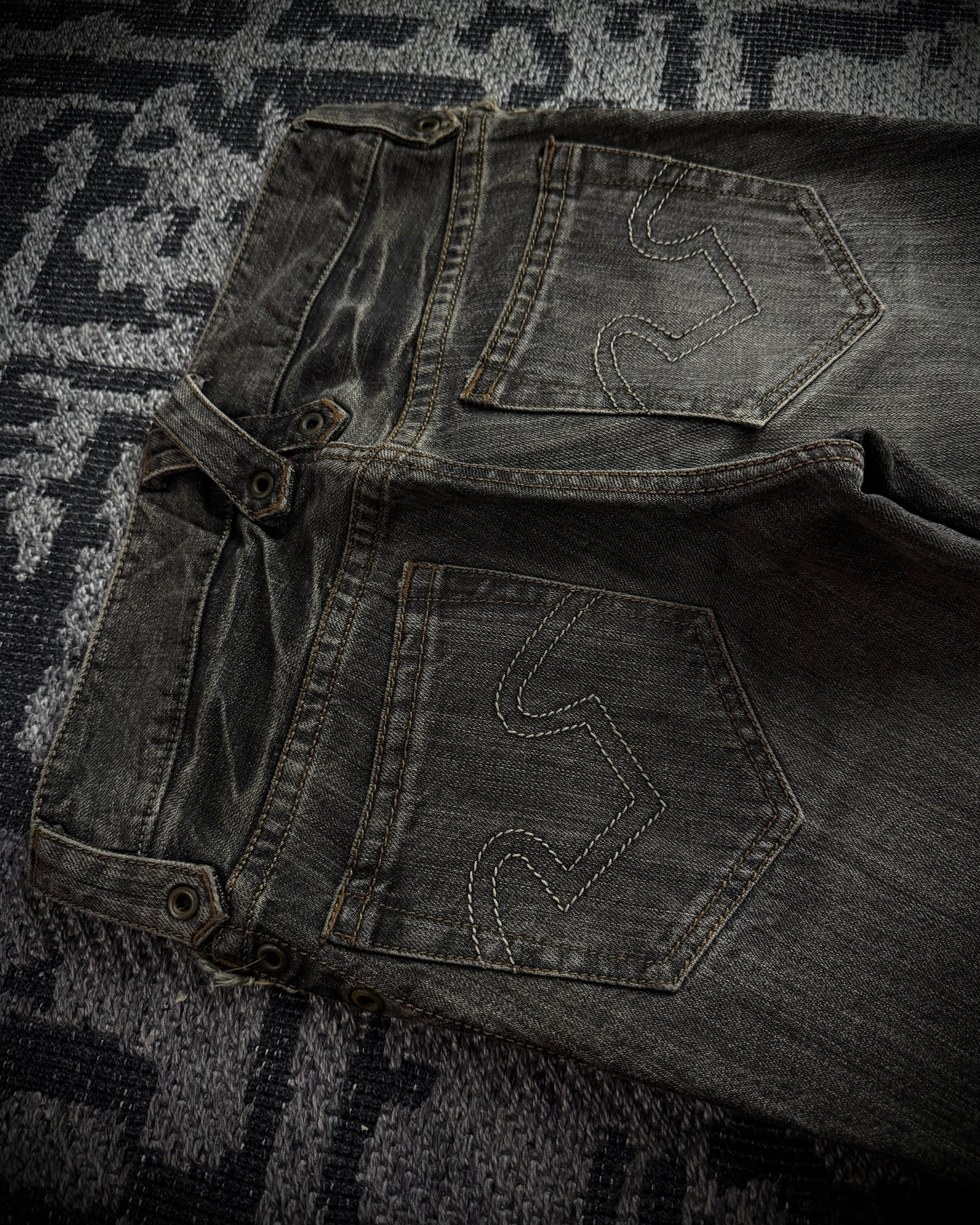 Obelisk SS06 Pirate Lace-Up Spiral Flared Denim