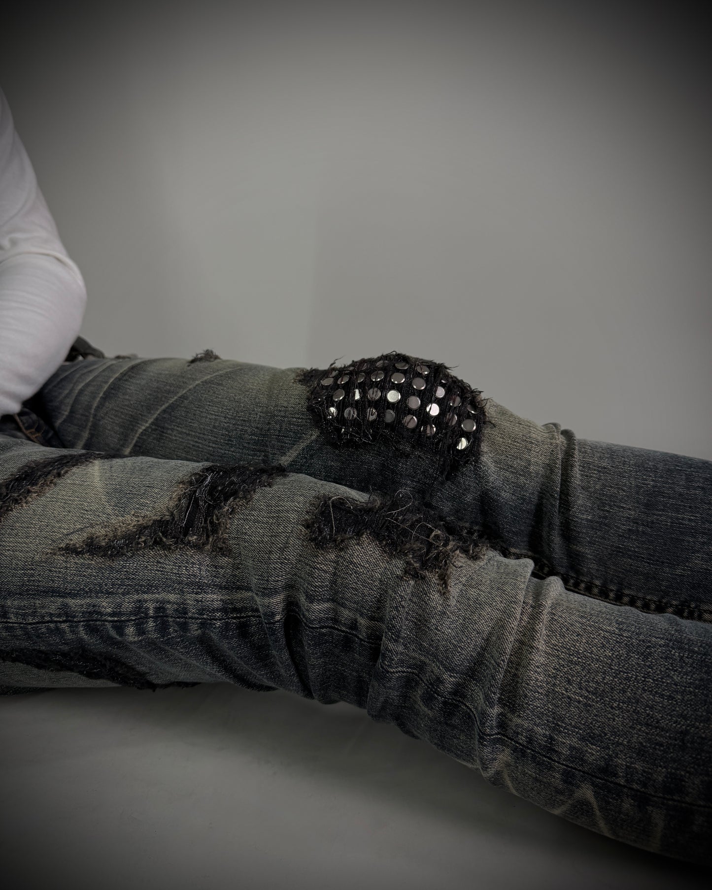 Fagassent Toshiki Aoki EMERALD Blow Cut Destroyed Stretch Denim