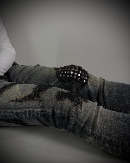 Fagassent Toshiki Aoki EMERALD Blow Cut Destroyed Stretch Denim