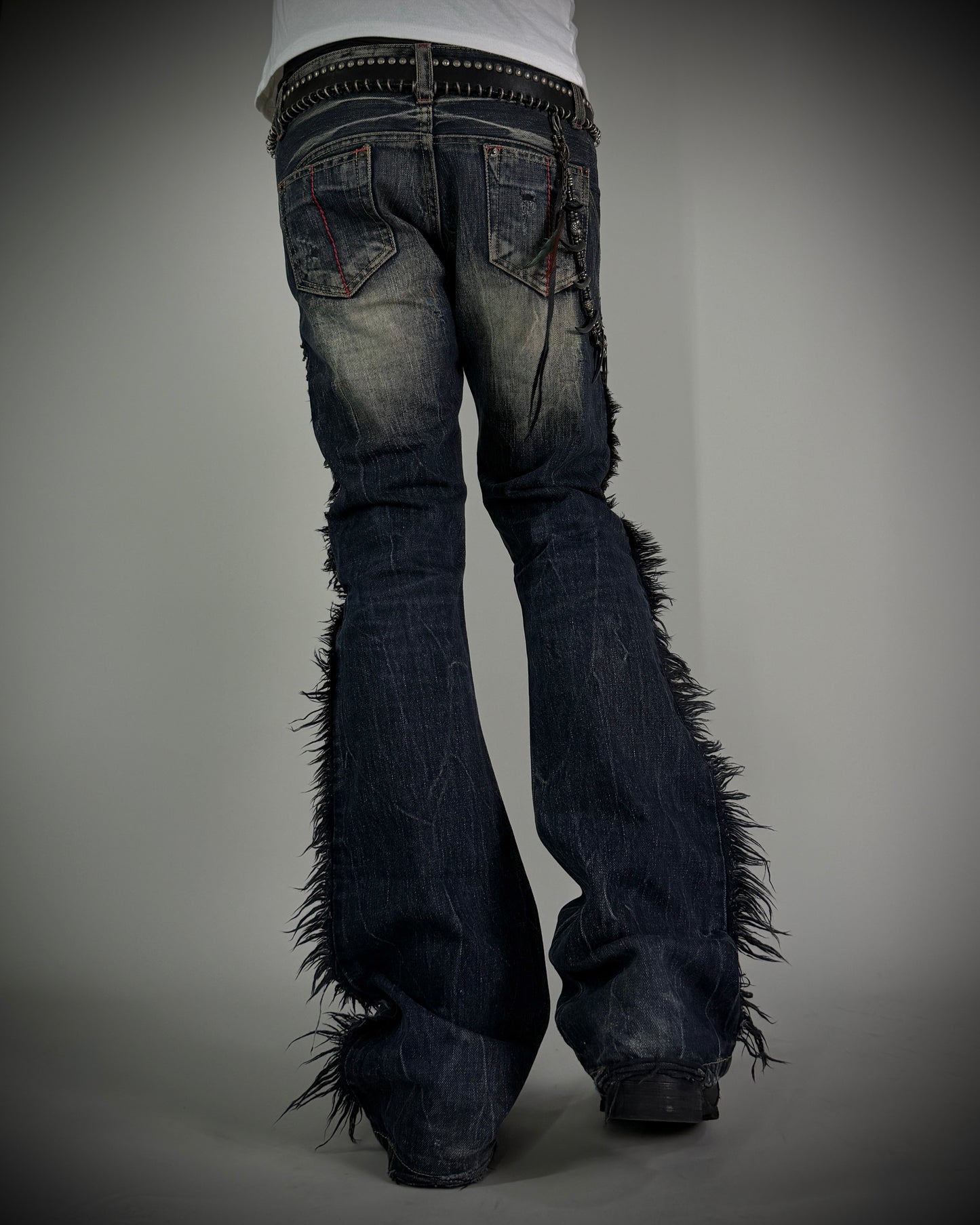 GLAD NEWS Flared Fringe Skull Denim