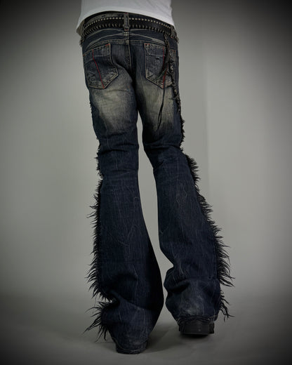 GLAD NEWS Flared Fringe Skull Denim