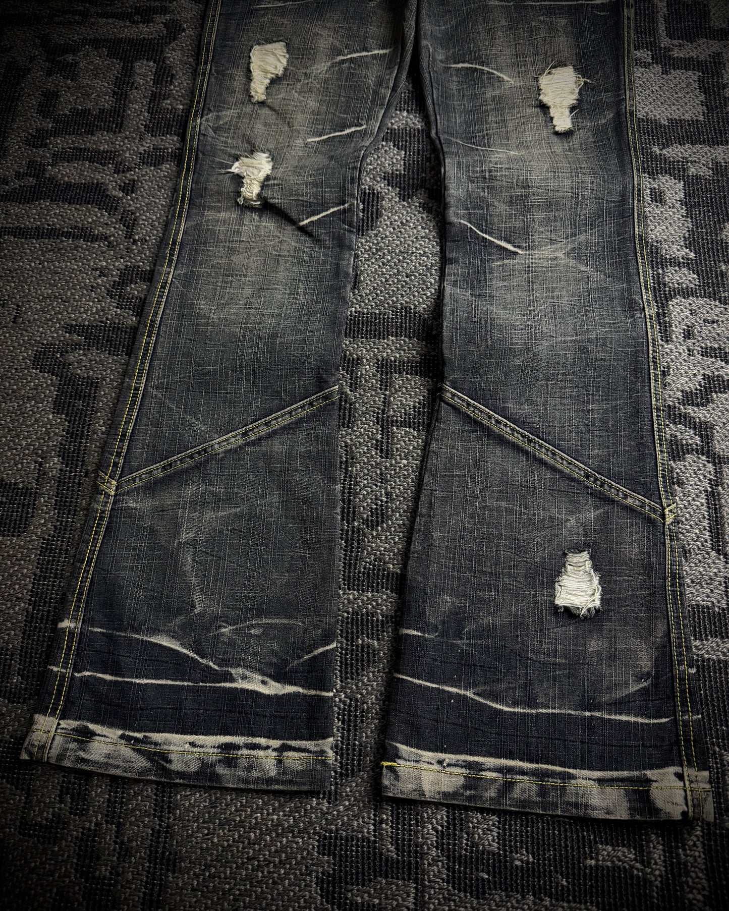 Black Crown Japanese Distressed Bootcut Denim