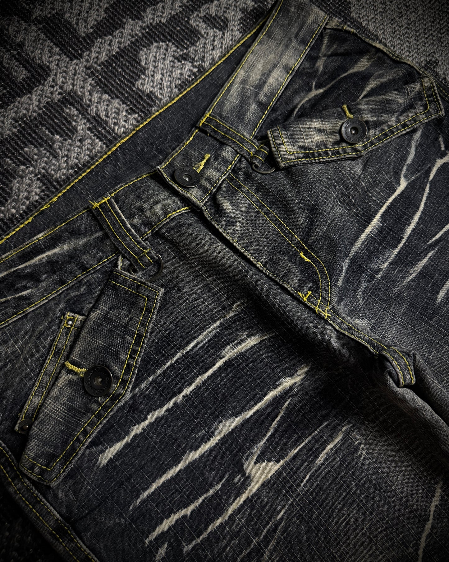 Black Crown Japanese Distressed Bootcut Denim