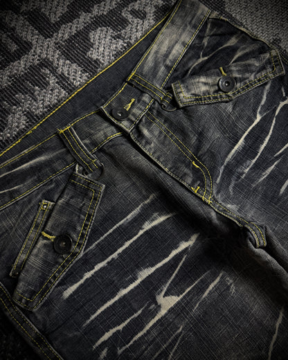 Black Crown Japanese Distressed Bootcut Denim
