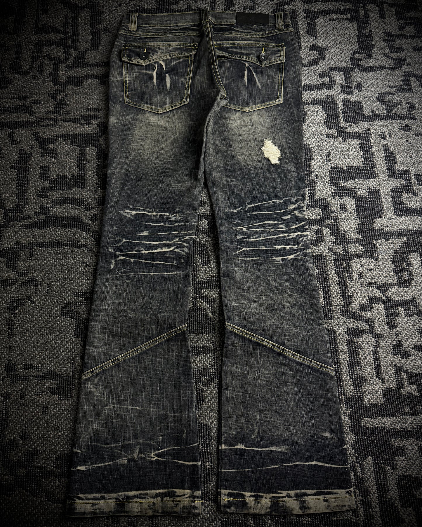 Black Crown Japanese Distressed Bootcut Denim