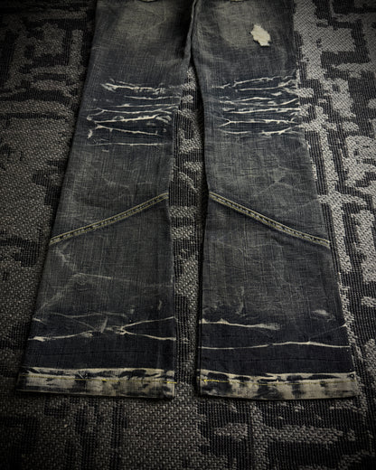 Black Crown Japanese Distressed Bootcut Denim