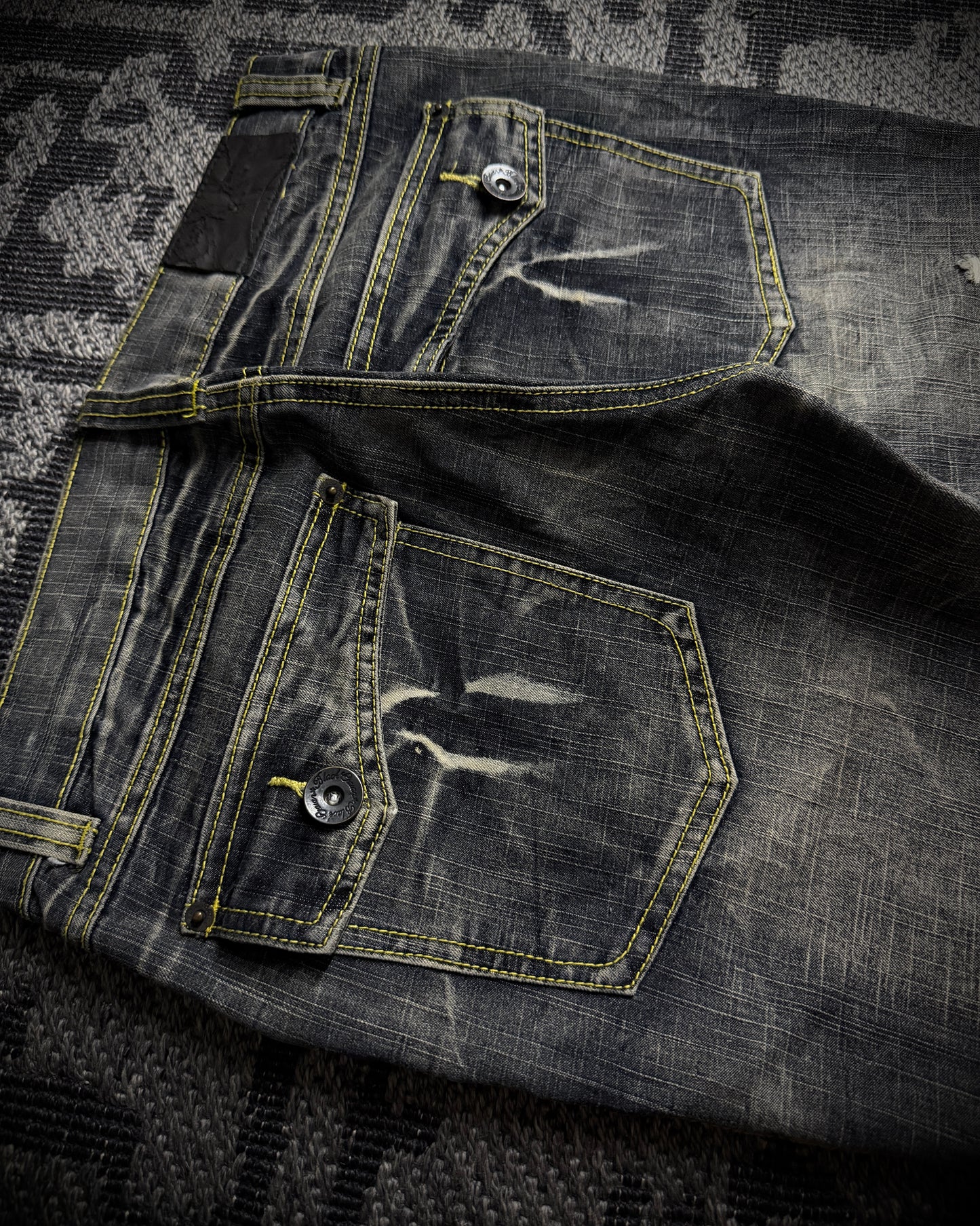 Black Crown Japanese Distressed Bootcut Denim