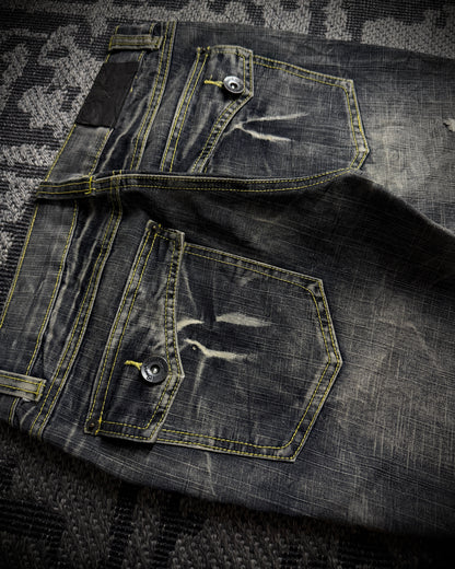 Black Crown Japanese Distressed Bootcut Denim