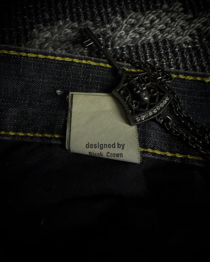 Black Crown Japanese Distressed Bootcut Denim