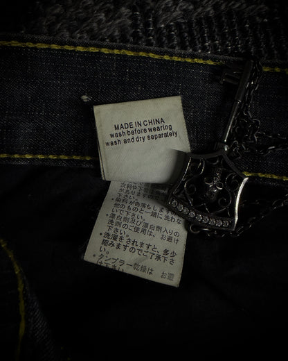 Black Crown Japanese Distressed Bootcut Denim