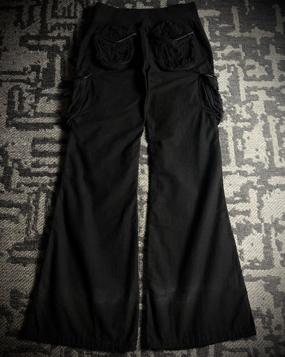 GOA Detachable Rabbit Fur Flared Cargo Pants