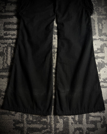 GOA Detachable Rabbit Fur Flared Cargo Pants