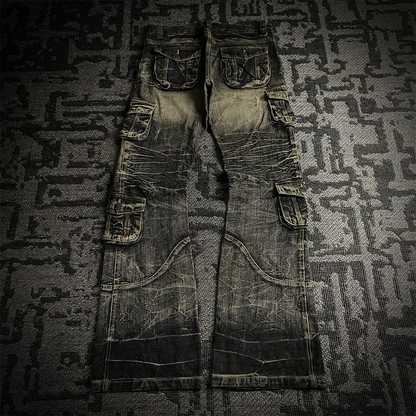 Topism Gimmick Multi Pocket Flared Jeans