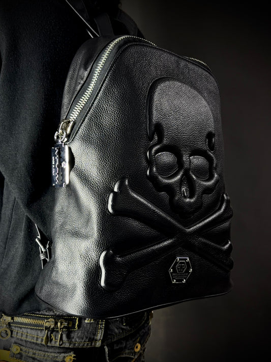 Philipp Plein Skull Leather Backpack