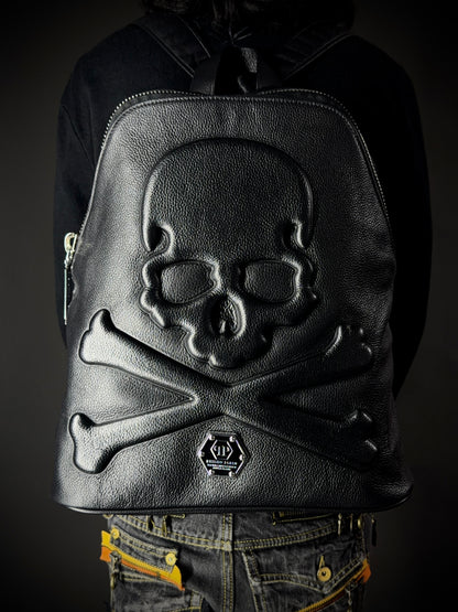 Philipp Plein Skull Leather Backpack