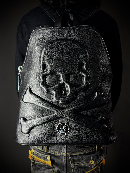 Philipp Plein Skull Leather Backpack
