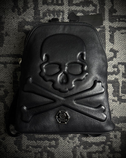 Philipp Plein Skull Leather Backpack