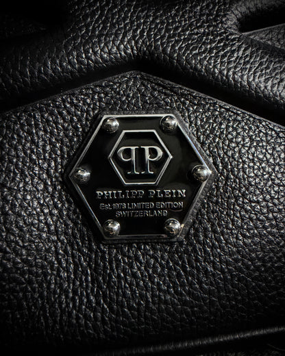 Philipp Plein Skull Leather Backpack