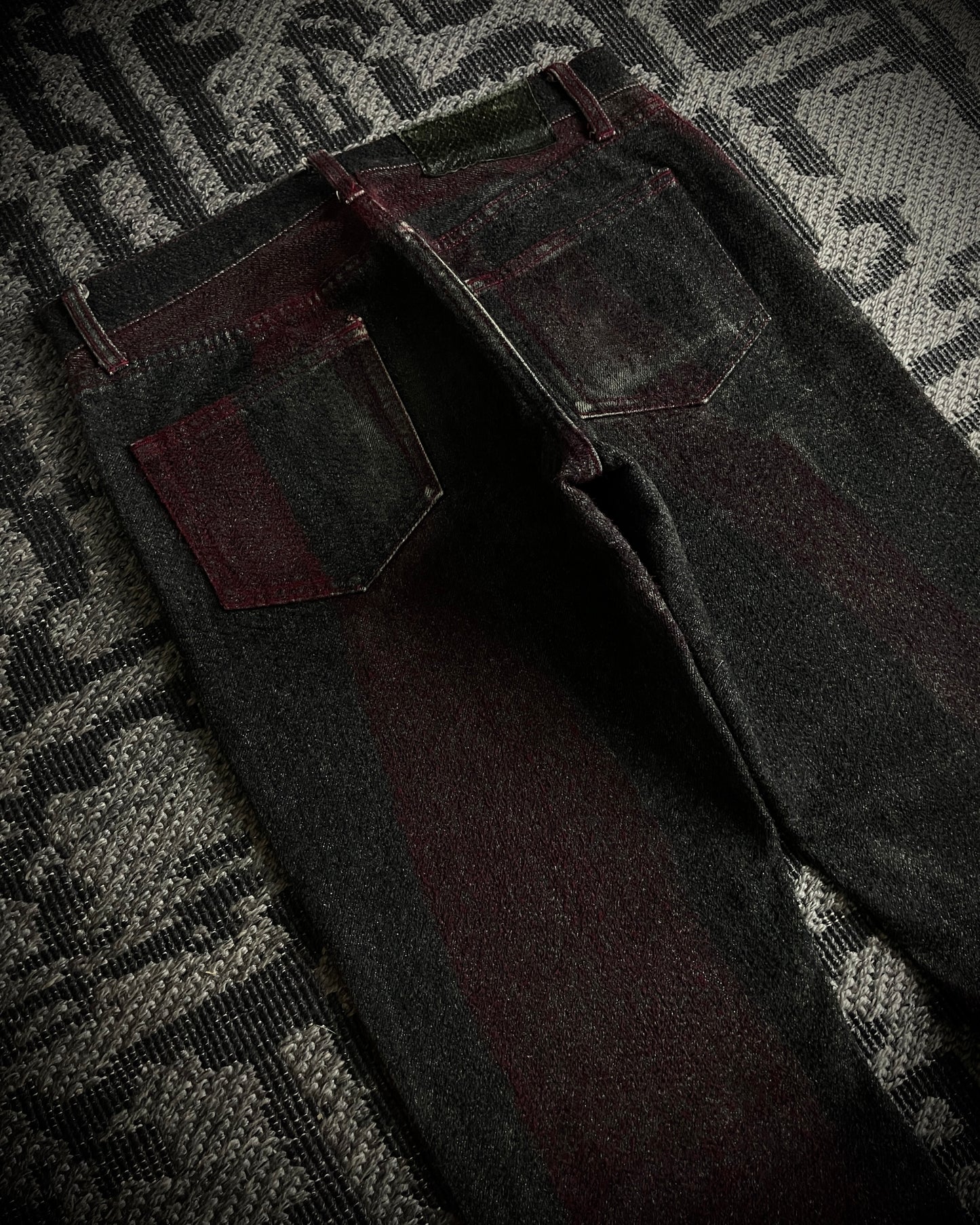 5351 Pour Les Hommes Crimson Yarn Panel Denim