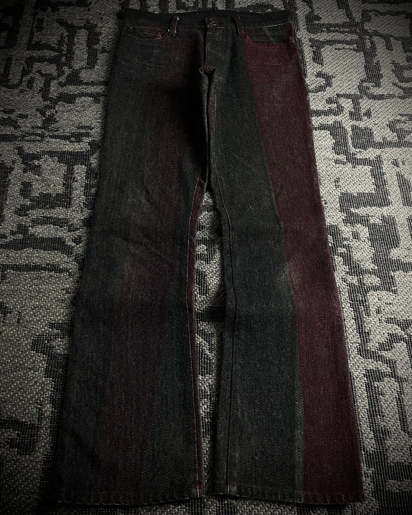 5351 Pour Les Hommes Crimson Yarn Panel Denim
