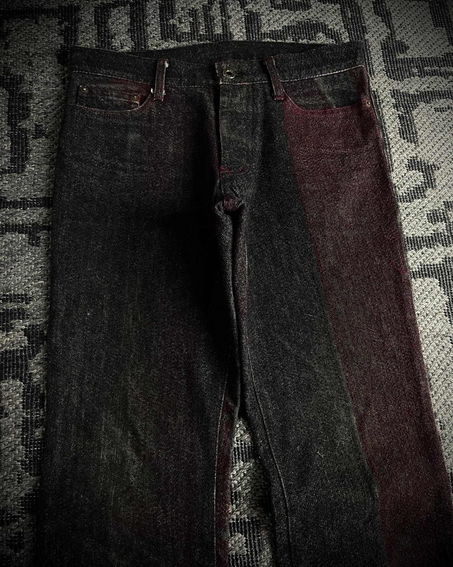 5351 Pour Les Hommes Crimson Yarn Panel Denim