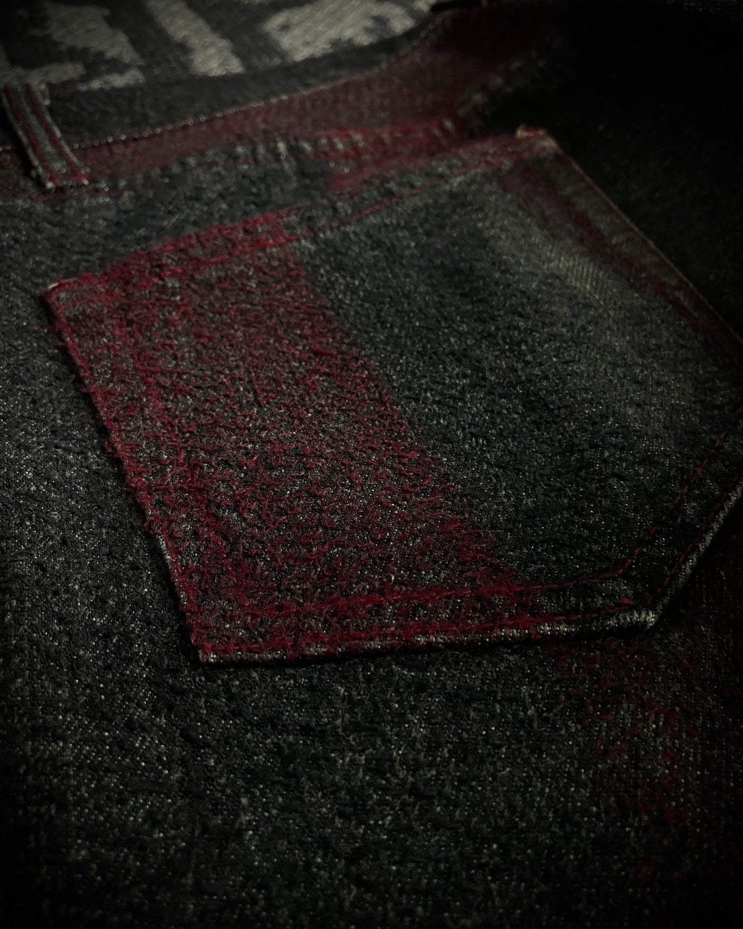5351 Pour Les Hommes Crimson Yarn Panel Denim