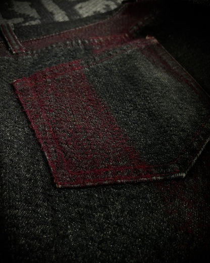 5351 Pour Les Hommes Crimson Yarn Panel Denim