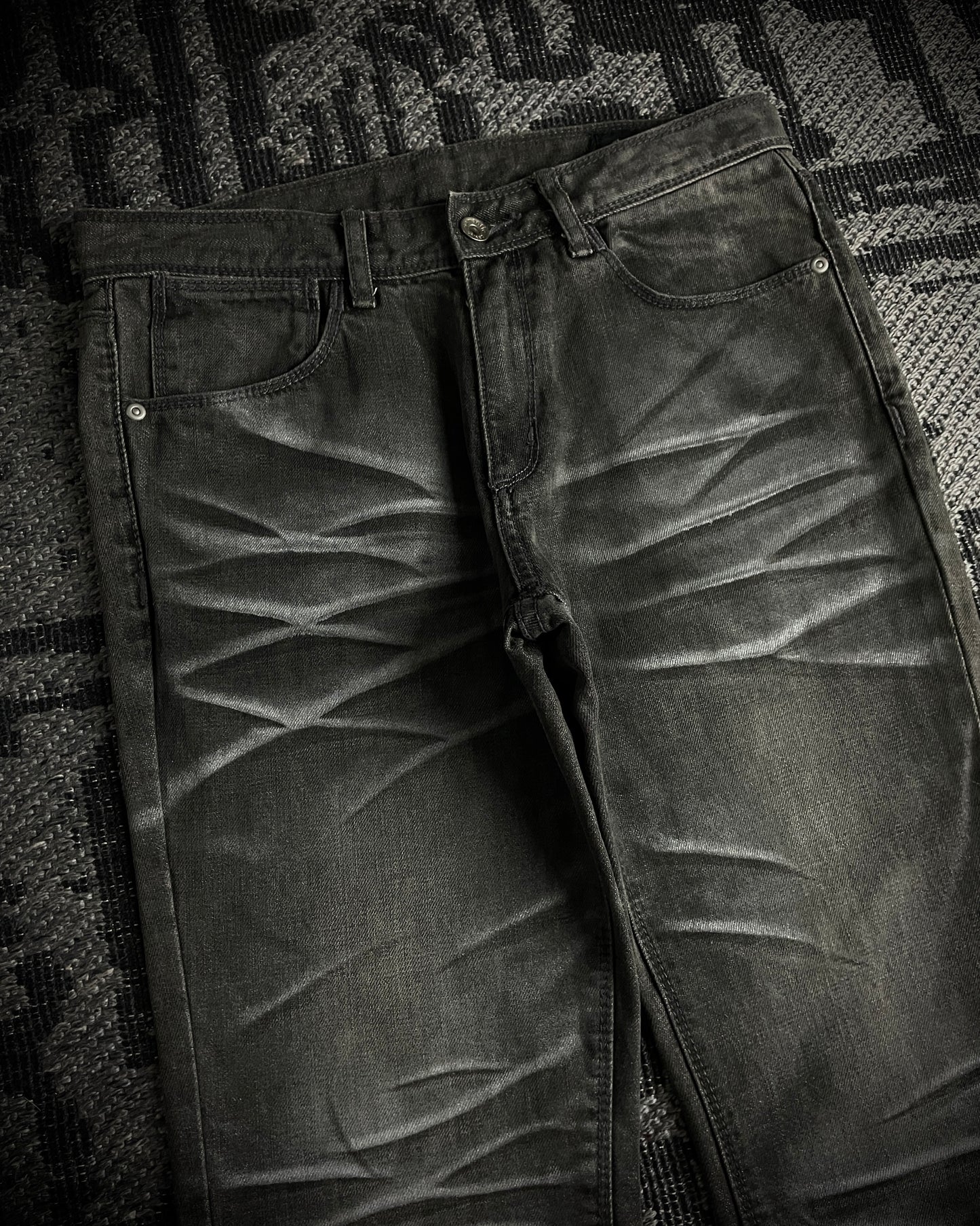Semantic Design Whiskered Faded Skinny Jeans