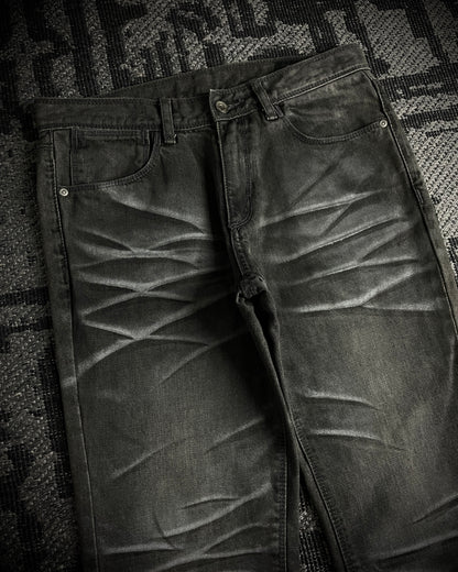 Semantic Design Whiskered Faded Skinny Jeans