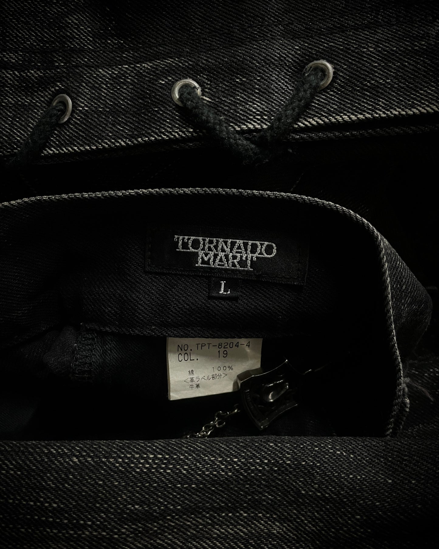 Tornado Mart Python Coated Lace Up Flared Denim