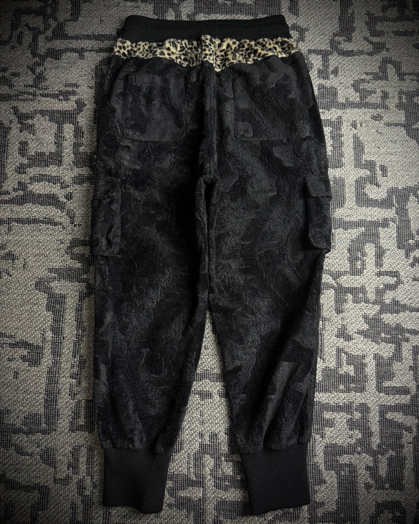 Roen × Semantic Design Skull Faux Fur Cargo Jogger Pants