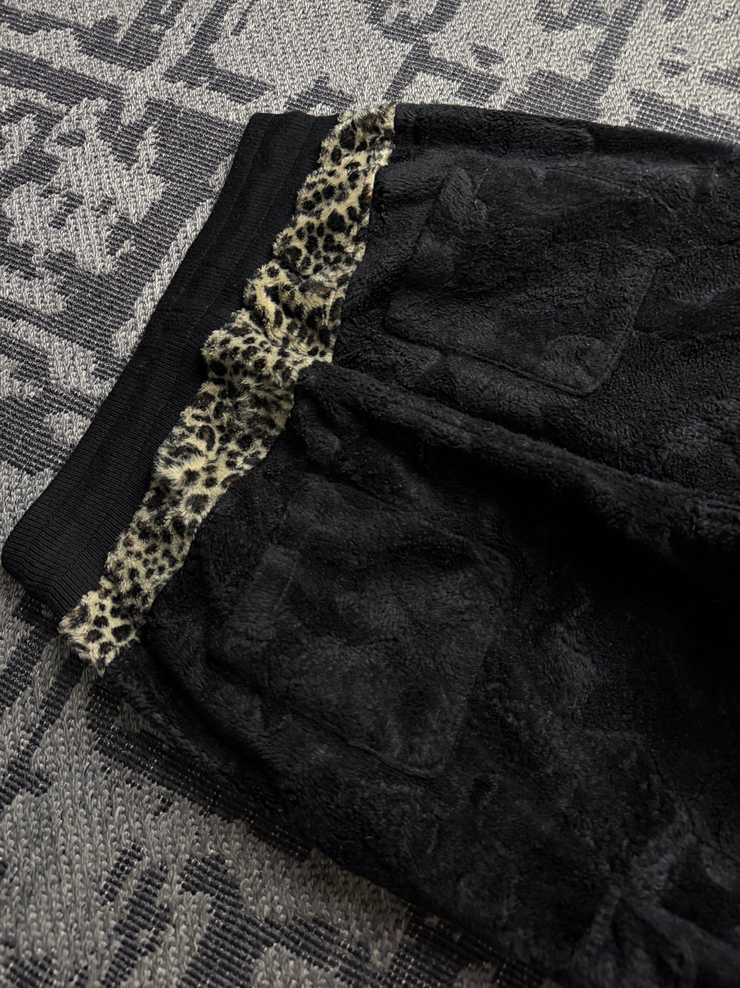 Roen × Semantic Design Skull Faux Fur Cargo Jogger Pants