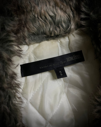 Schlussel  Aged Bone Faux Fur Rider Jacket
